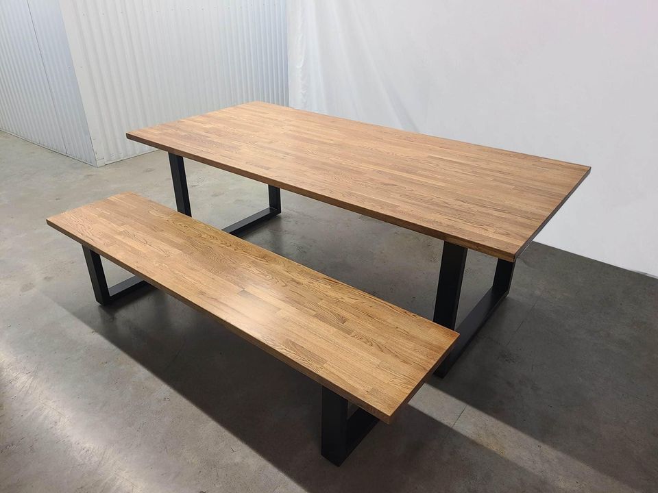 Oak Dining Table & Bench Set