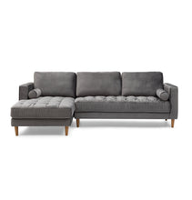 Load image into Gallery viewer, Bente Tufted Velvet Sectional Sofa - Grey
