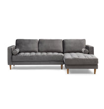 Load image into Gallery viewer, Bente Tufted Velvet Sectional Sofa - Grey
