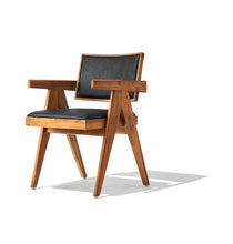 Load image into Gallery viewer, Maïa Dining Chair - Walnut &amp; Black Leather
