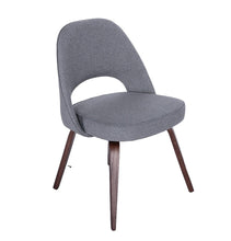 Load image into Gallery viewer, Sienna Executive Side Chair - Dark Grey Fabric &amp; Walnut Legs
